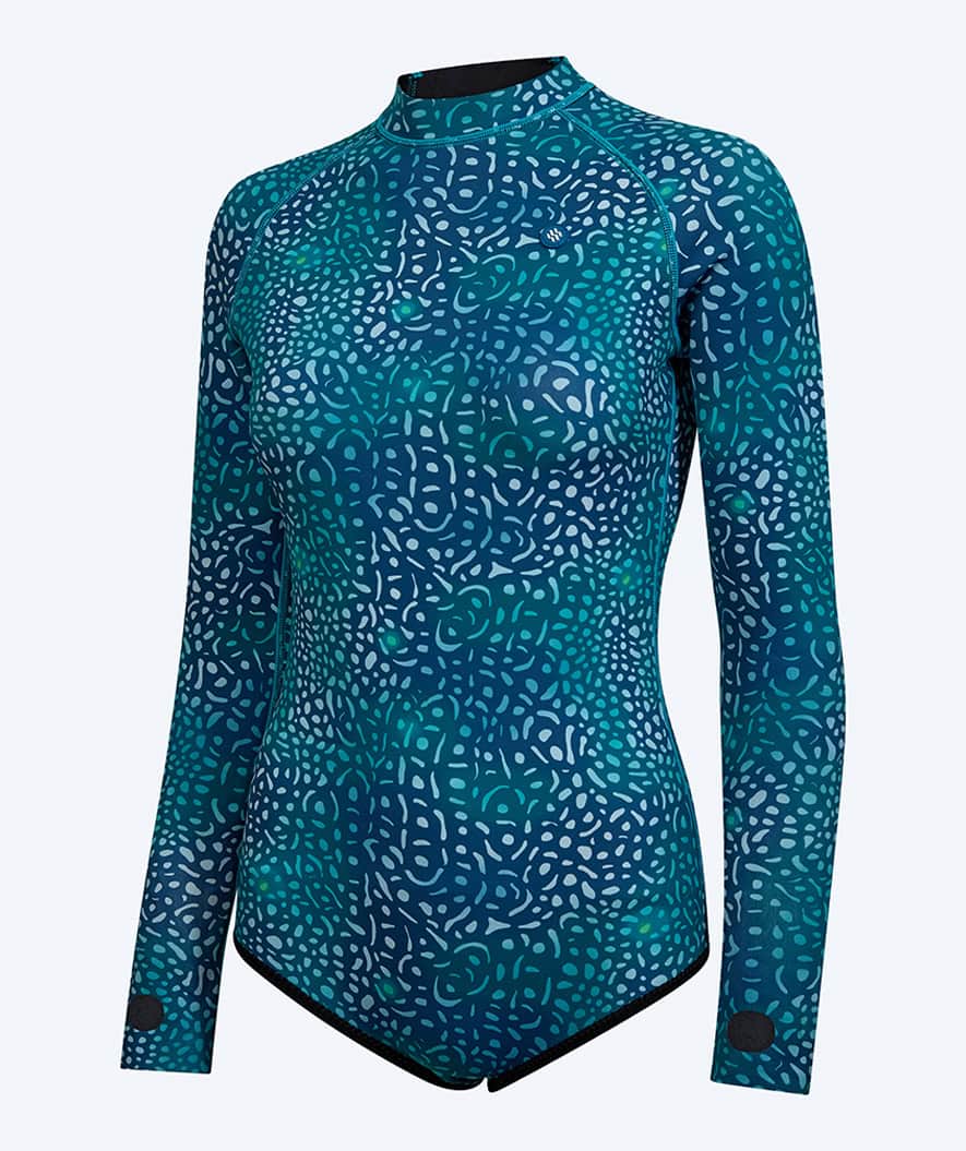 Watery neopren springsuit til damer - Lady Open Back - Grøn/blå