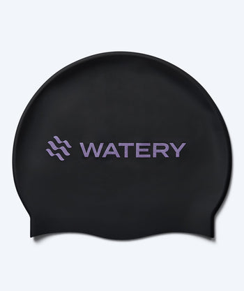 Watery badehætte - Signature Metallic - Sort/lilla