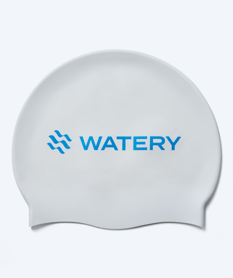 Watery badehætte - Signature Metallic - Hvid/blå