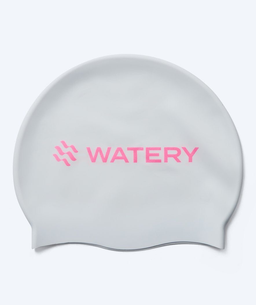 Watery badehætte - Signature Metallic - Hvid/pink
