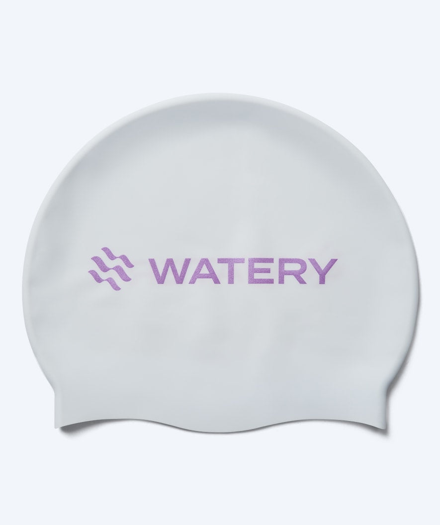 Watery badehætte - Signature Metallic - Hvid/lilla