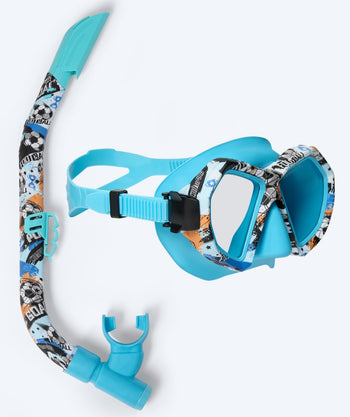 Watery Combo snorkelsæt til junior (8-15) - Riku Camo - Blå