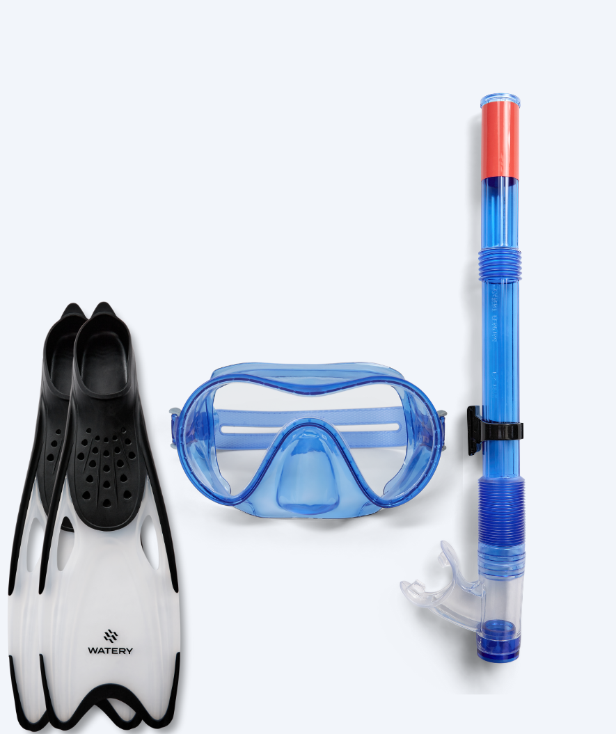 Watery snorkelsæt til junior (8-15) - Jubal/Rilian - Blå/sort