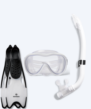 Watery snorkelsæt til junior (8-15) - Odine/Rilian - Hvid/sort
