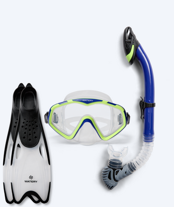 Watery snorkelsæt til voksne (fra 15 år) - Leach/Rilian - Blå/sort