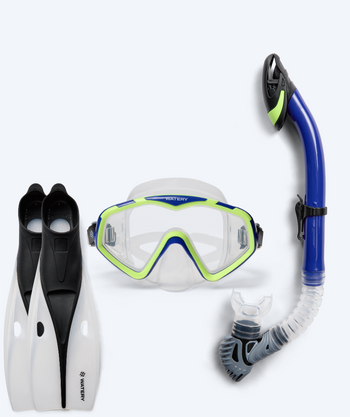 Watery snorkelsæt til voksne (fra 15 år) - Leach/Breeve - Blå/gul