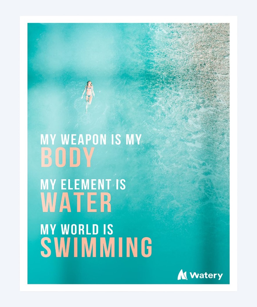 Watery svømmeplakat - My World is Swimming