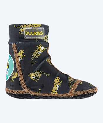 Duukies badesokker til børn - Leopard - Sort