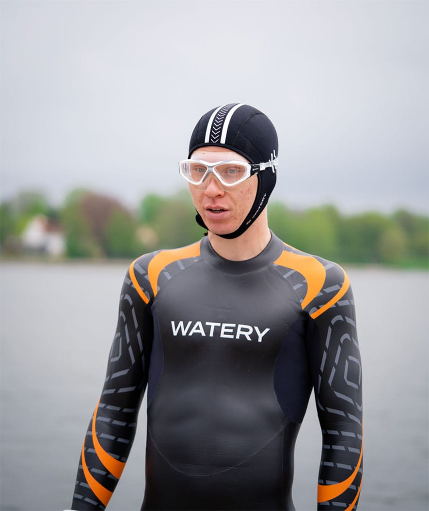 Watery svømmemaske til voksne - Mantis - Hvid/Grå