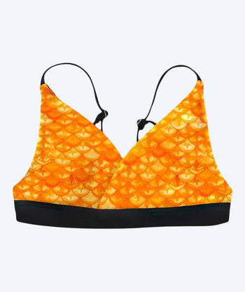 Fin Fun havfrue bikini top til piger uden flæser - Tropical Sunrise
