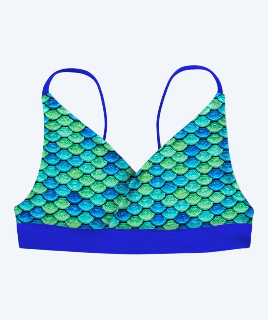 Fin Fun havfrue bikini top til piger uden flæser - Aussie Green (Grøn)