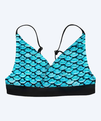 Fin Fun havfrue bikini top til piger uden flæser - Tidal Teal (Lyseblå)