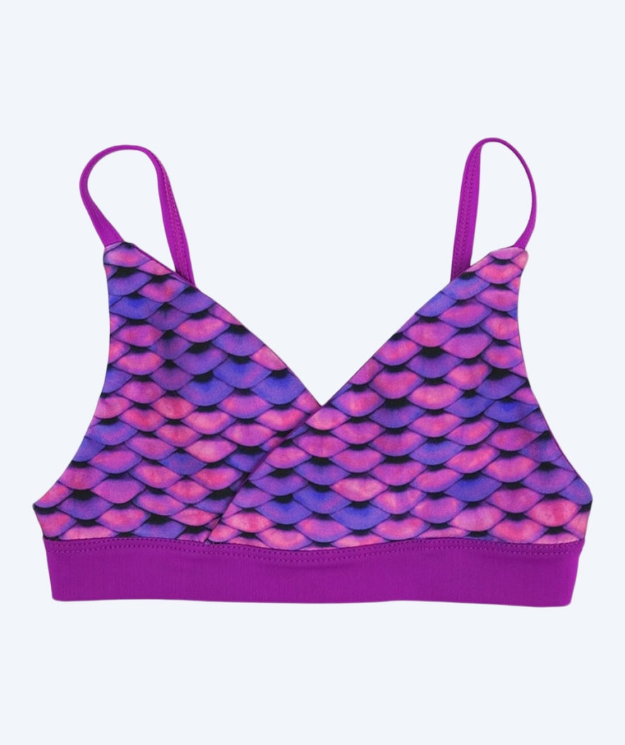 Fin Fun havfruebikini top til piger uden flæser - Asian Magenta (Lilla)
