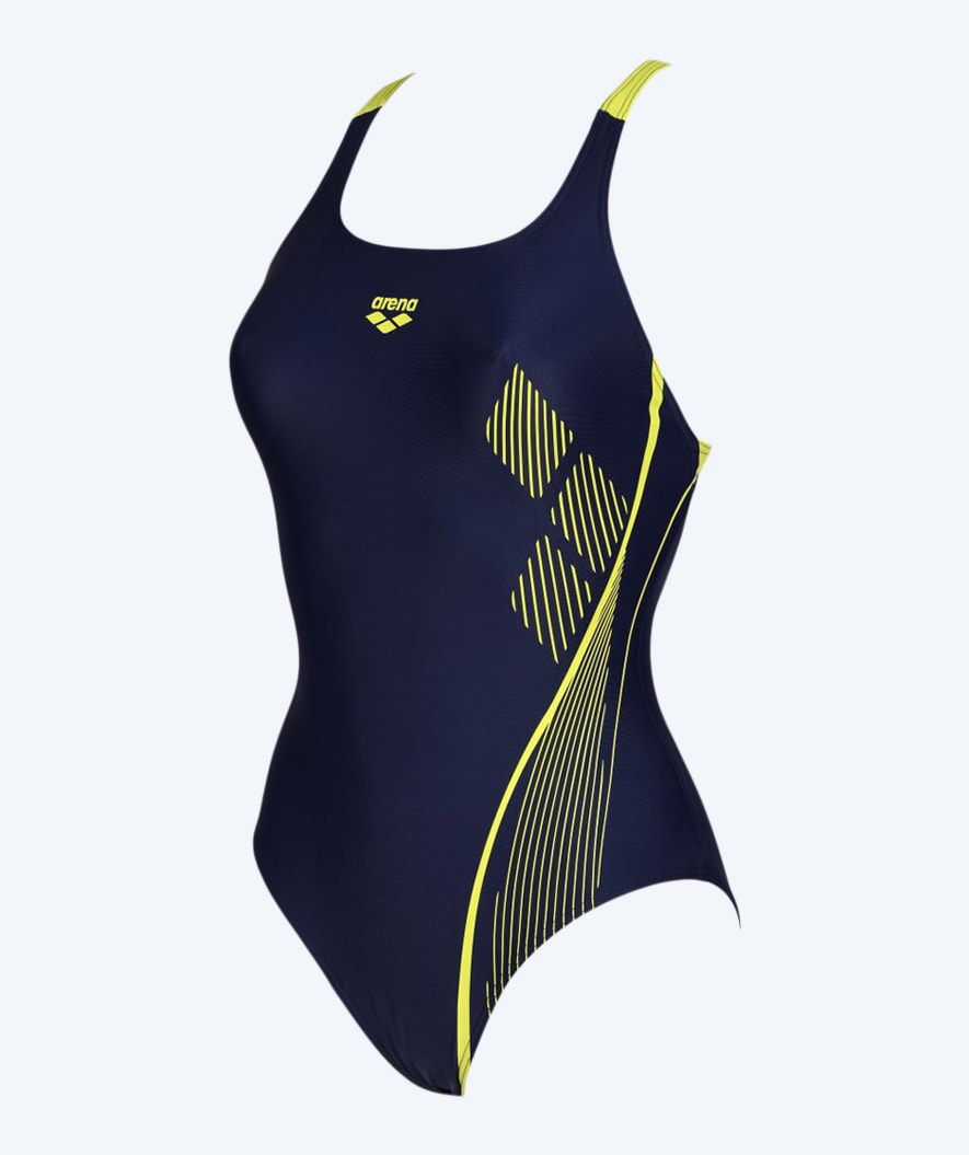 Arena svømmedragt til damer - Swim Pro Back Graphic - Mørkeblå/grøn