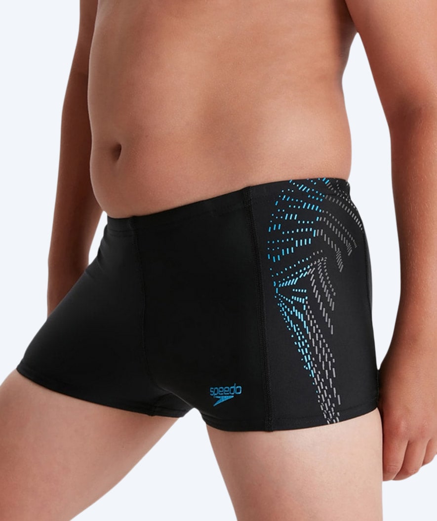 Speedo aquashorts til drenge - Allover Panel - Sort/lyseblå