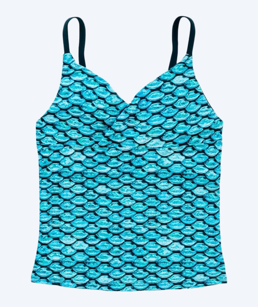 Fin Fun tankini top til piger - Tidal Teal (Lyseblå)