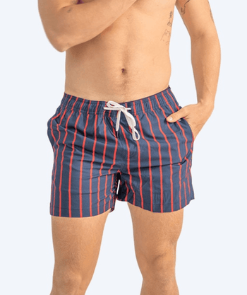 Watery badeshorts til mænd - Marilla Eco - Mørkeblå/rød