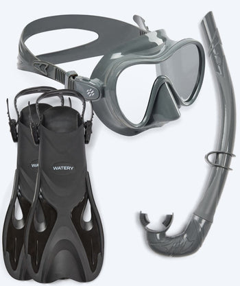 Watery snorkelsæt til voksne - Fisher/Cliff - Grå