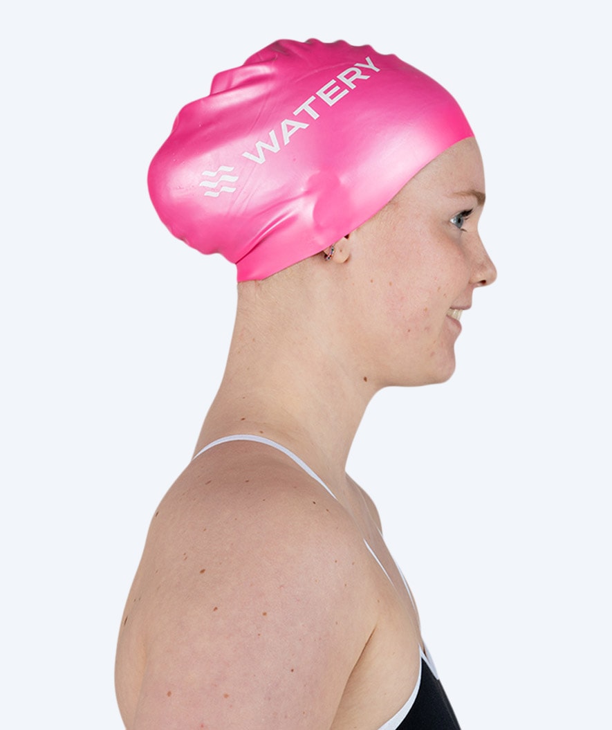 Watery badehætte til langt hår - Signature - Pink