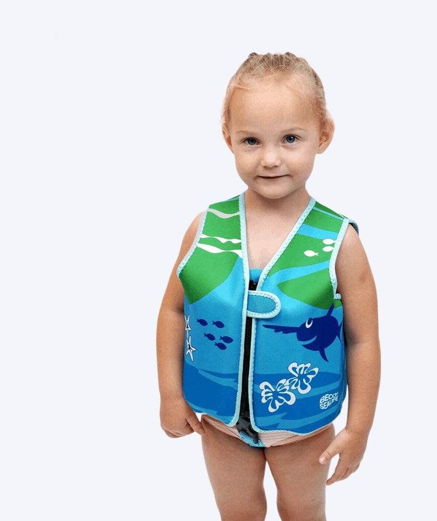 Beco svømmevest til børn (1-6) - Sealife - Lyseblå/grøn