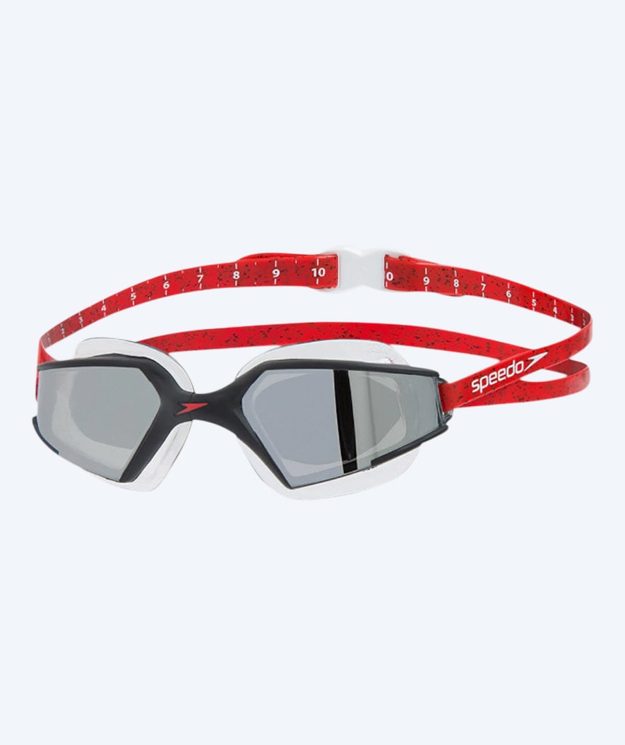 Speedo åbent vand svømmebriller - Aquapulse Max 2 Mirror - Sort/rød