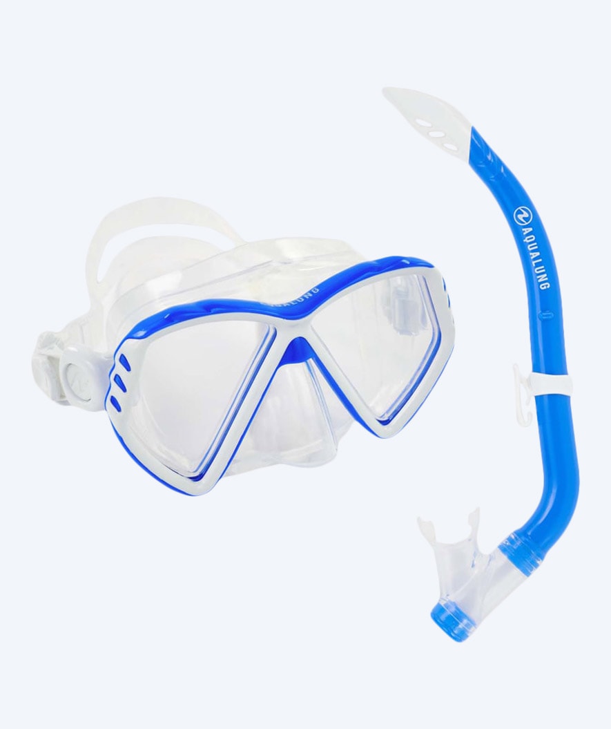 Aqualung snorkelsæt til børn - Combo Cub (8-18 år) - Klar/blå