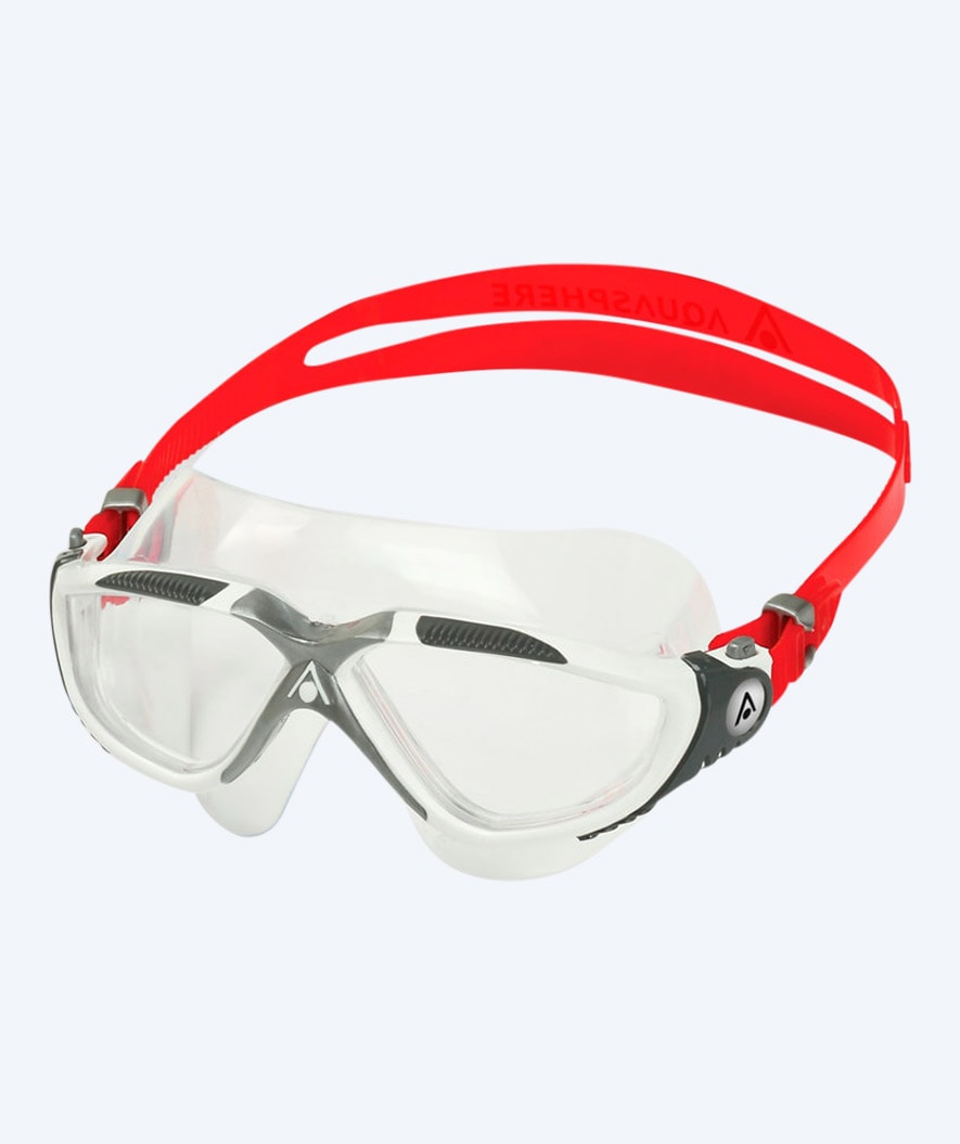 Aquasphere svømmemaske - Vista - Hvid/rød (klar linse)