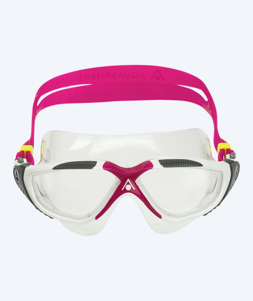 Aquasphere dame svømmemaske - Vista - Hvid/Lyserød (klar linse)