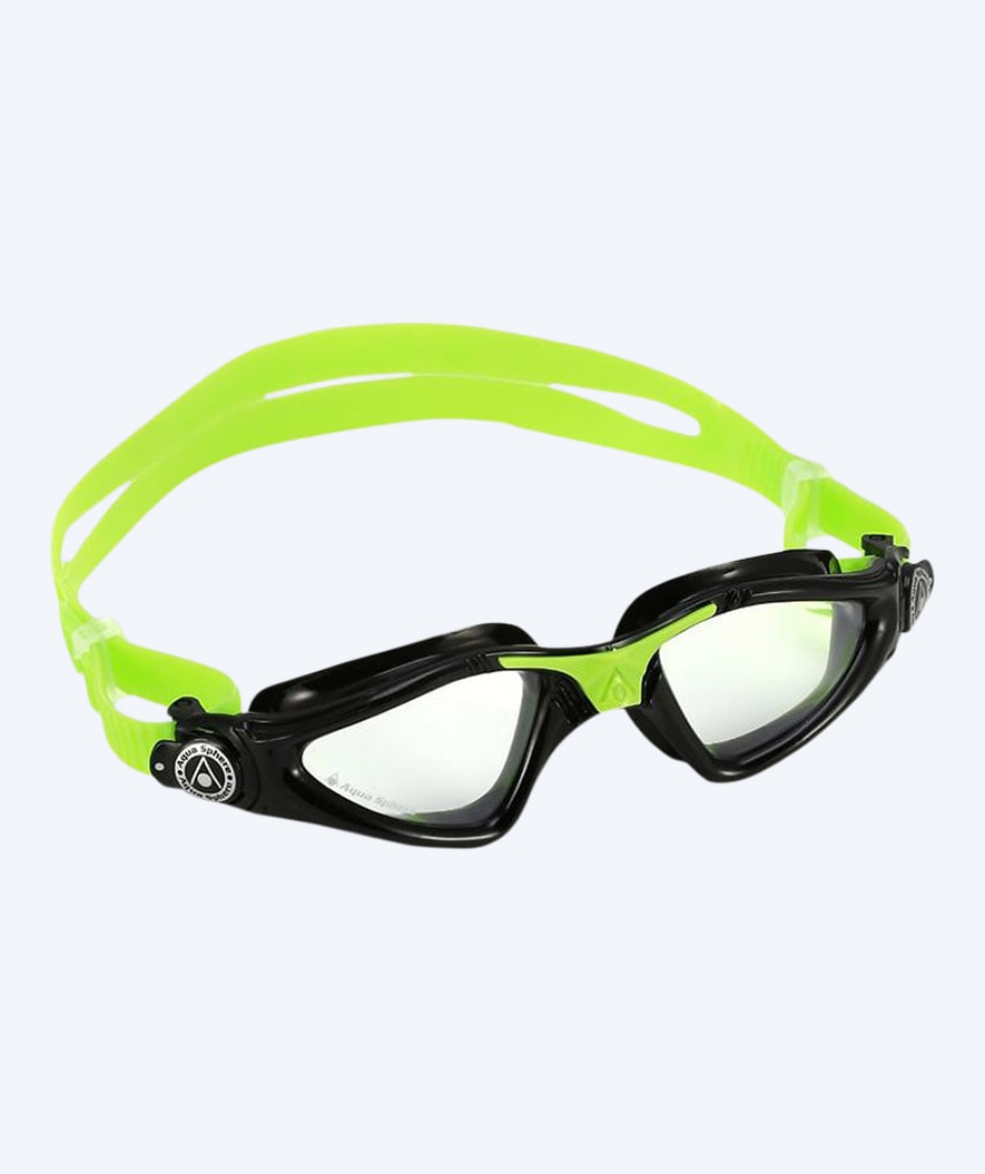 Aquasphere svømmebriller til børn (6-15) - Kayenne - Sort/grøn (klar linse)