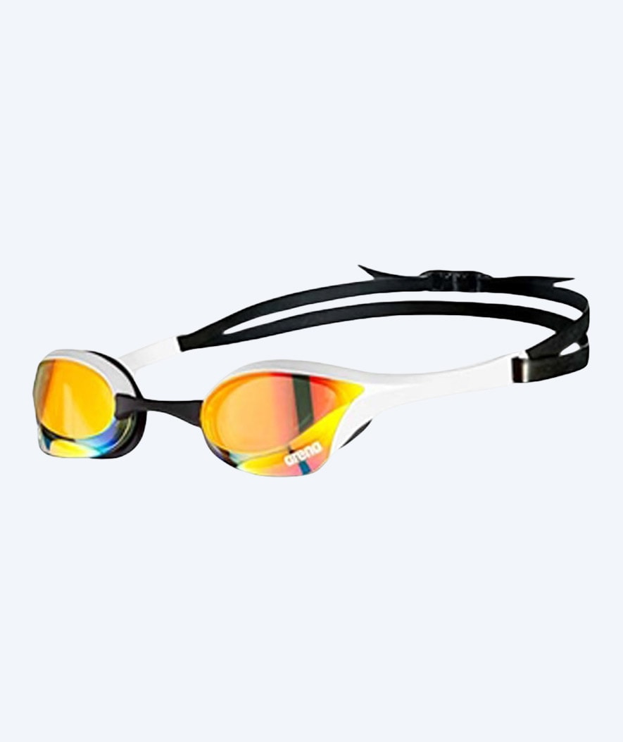 Arena Elite svømmebriller - Cobra Ultra SWIPE Mirror - Hvid (guld mirror)