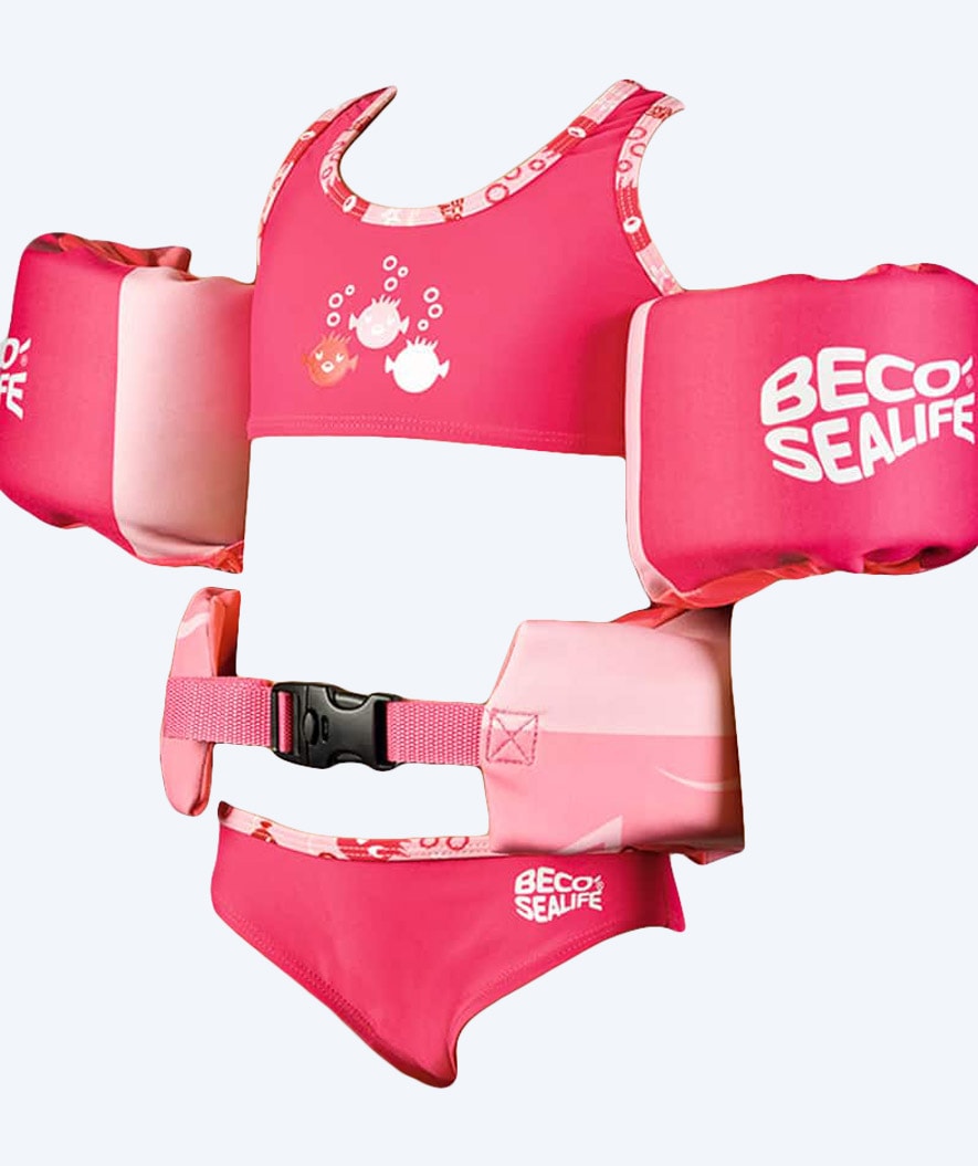 Beco flyde-sæt (bælte + badevinger) til børn (2-6 år) - Sealife - Pink