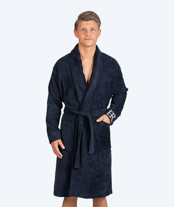 Watery badekåbe til mænd - ER Luxe - Navy blå