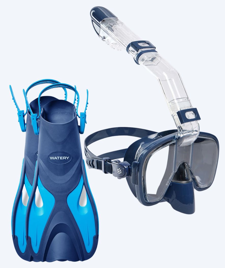 Watery snorkelsæt til børn - Fisher Pearl - Blå/mørkeblå