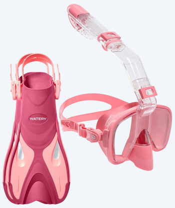 Watery snorkelsæt til børn - Fisher/Pearl - Pink/pink