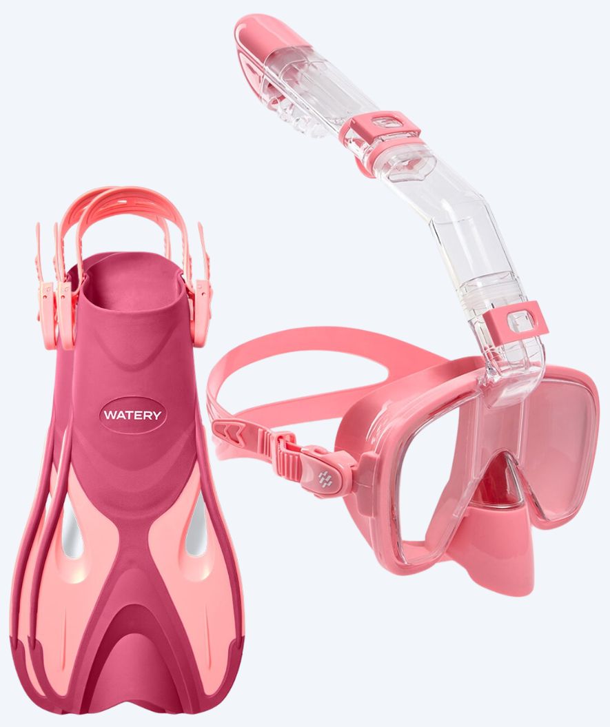 Watery snorkelsæt til børn - Fisher/Pearl - Pink/pink