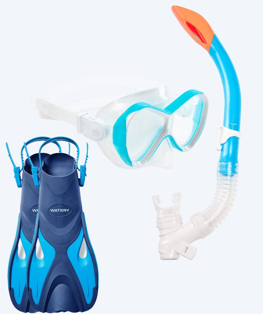 Watery snorkelsæt til børn - Fisher Triton - Blå/lyseblå