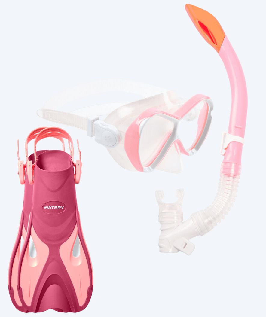 Watery snorkelsæt til børn - Fisher Triton - Pink/lyserød