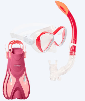 Watery snorkelsæt til børn - Fisher/Triton - Pink/rød
