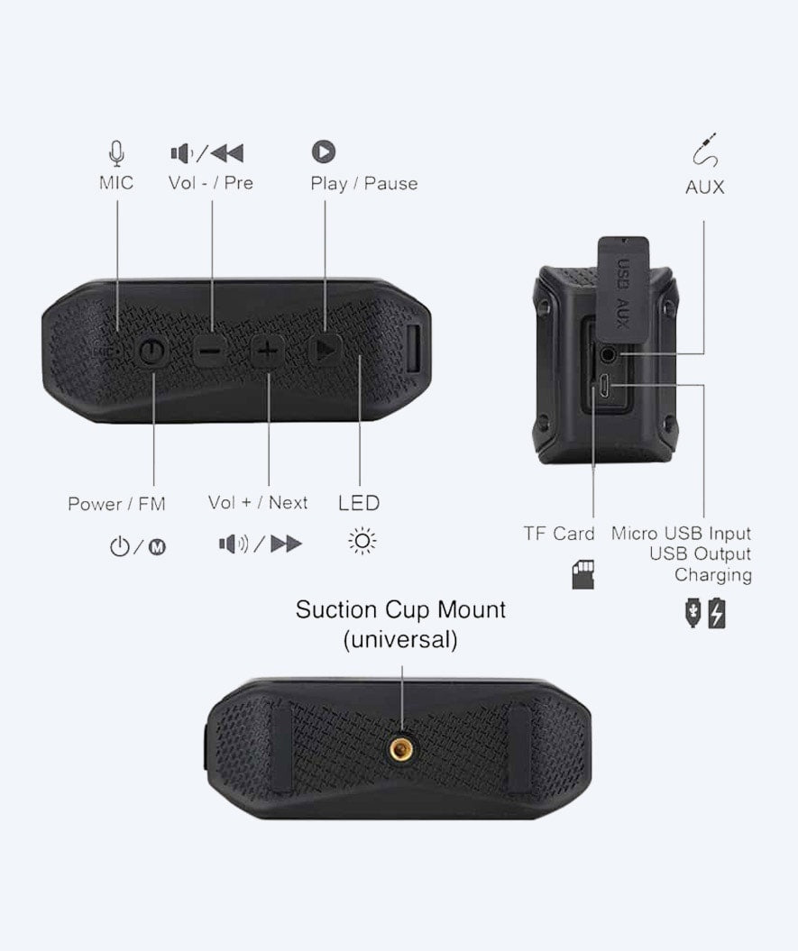H2OAudio vandtæt Bluetooth Speaker - Float - Sort