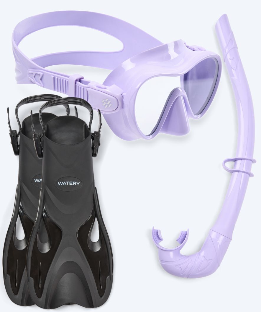 Watery snorkelsæt til børn - Fisher/Cliff - Lilla