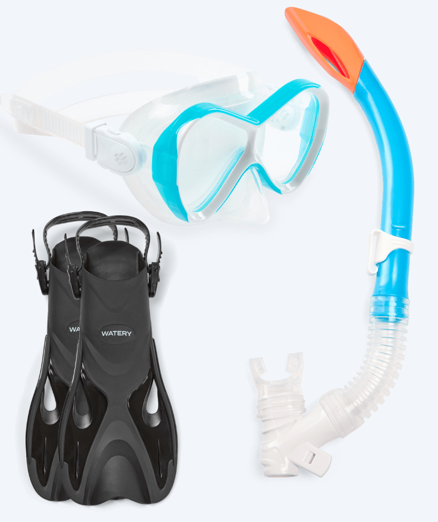Watery snorkelsæt til børn - Fisher Triton - Lyseblå