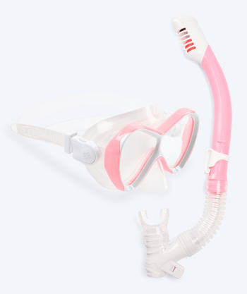 Watery Combo snorkelsæt til børn - Triton Full-dry - Lyserød