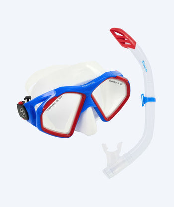 Aqualung Combo snorkelsæt til voksne - Combo Hawkeye - Blå/rød