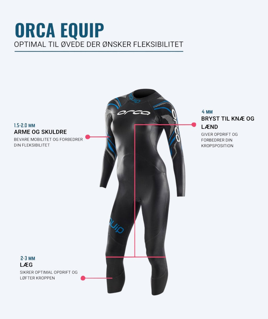 Orca våddragt til damer - Equip - Sort/blå