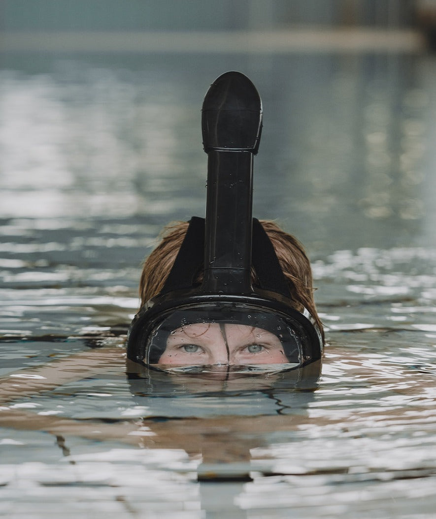 Watery fullface dykkermaske til børn - Oxygen - Sort