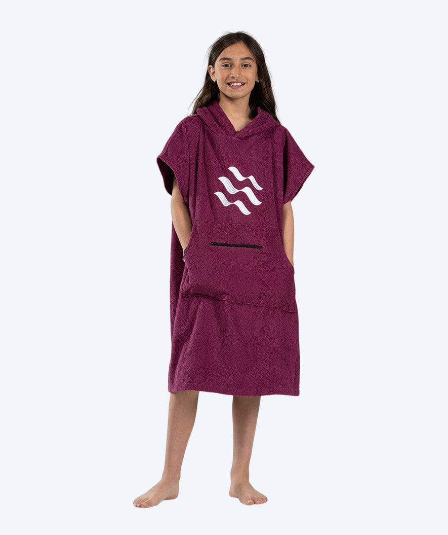 Watery badeponcho til junior - Bomuld - Lilla