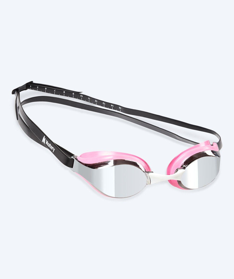 Watery Elite svømmebriller - Poseidon Mirror - Pink/sølv