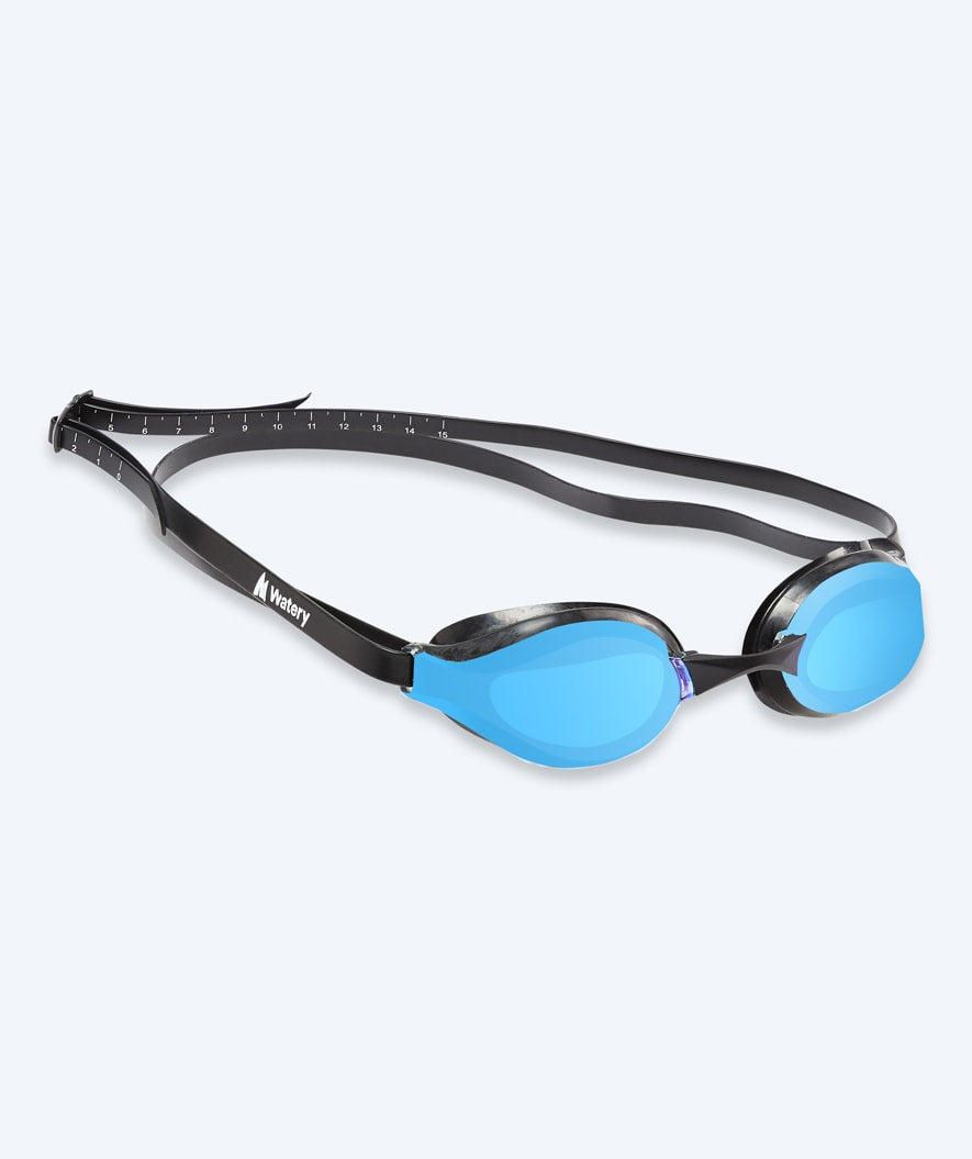 Watery Elite svømmebriller - Poseidon Mirror - Sort/blå