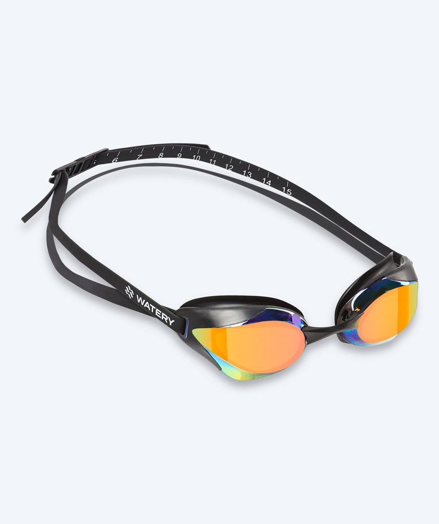 Watery Elite svømmebriller - Poseidon Ultra Mirror - Sort/guld