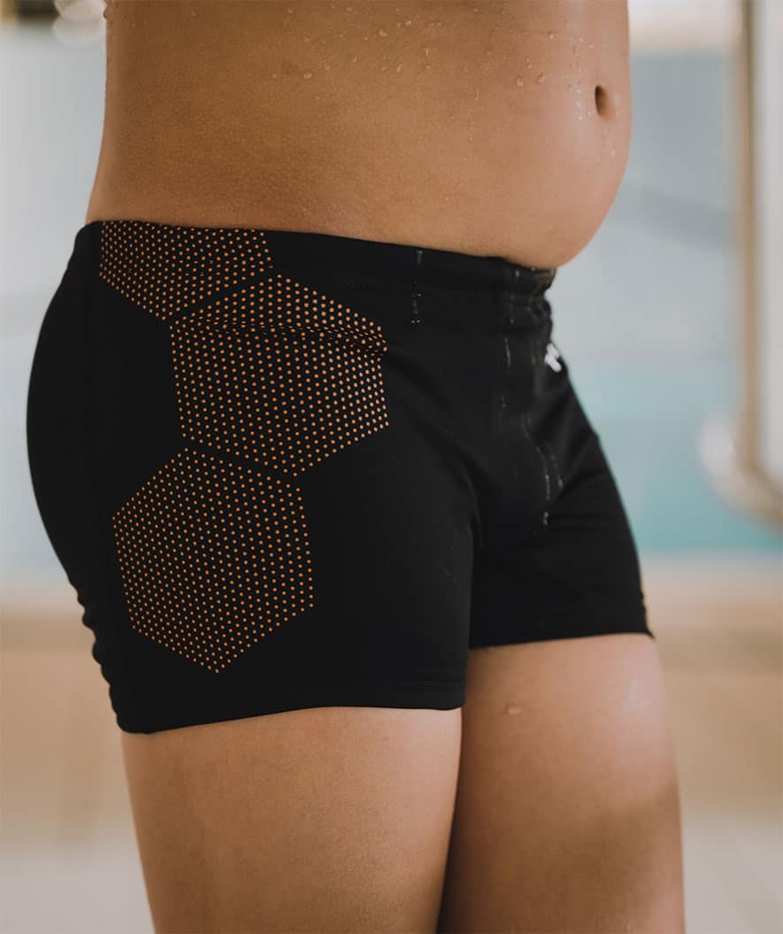 Watery badebukser til drenge - Flaming Vegas Eco - Orange Corner